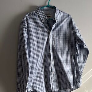 Joseph Abboud Men's Blue and White Checkered Shirt